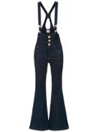 Andrea Bogosian Flared Denim Dungarees - Blue