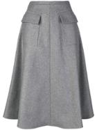 Rochas Flared Midi Skirt - Grey