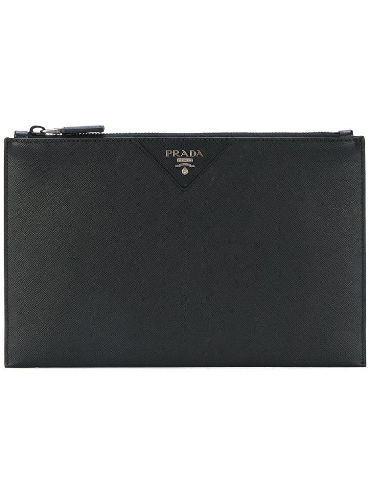 Prada Top Zip Pouch - Black