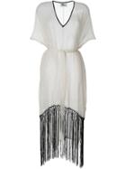 Lost & Found Ria Dunn Fringed Kaftan, Women's, Size: Xs, White, Cotton