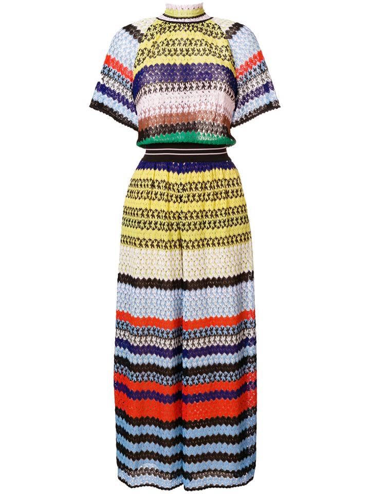 Missoni Patterned Knit Wide Leg Jumpsuit - Multicolour