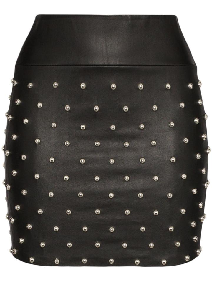 Sprwmn High-waisted Stud Embellished Midi-skirt - Black