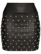 Sprwmn High-waisted Stud Embellished Midi-skirt - Black