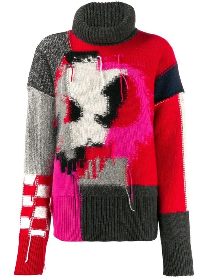 Mcq Alexander Mcqueen Patchwork Knit Jumper - Pink
