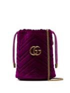Gucci Mini Gg Marmont Bucket Bag - Purple