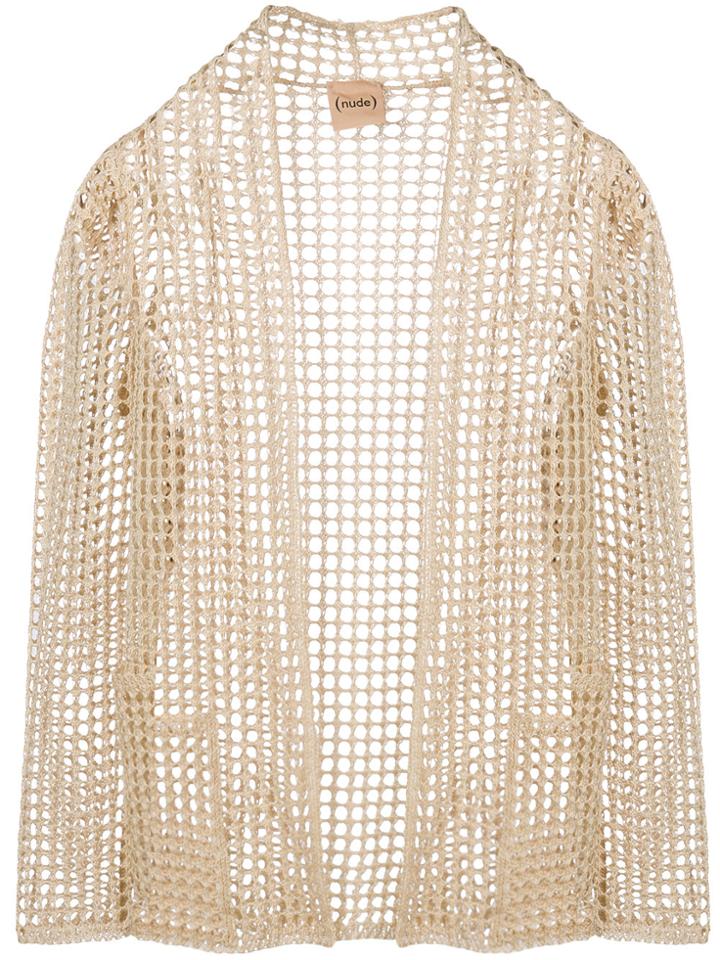 Nude Open Knit Cardigan - Nude & Neutrals