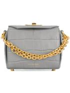 Alexander Mcqueen Box Crocodile Embossed Bag - Grey