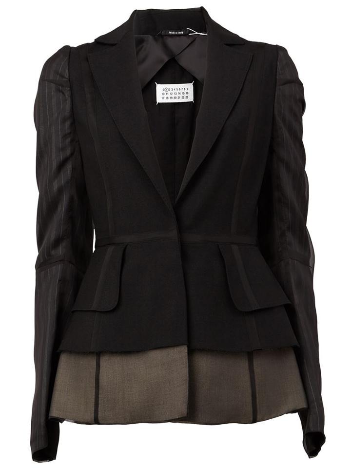 Maison Margiela 'stockman Jacket, Women's, Size: 46, Black, Silk/cotton/cupro/virgin Wool