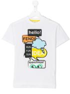Fendi Kids Printed T-shirt, Size: 8 Yrs, White