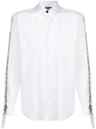 Just Cavalli Leopard Print Contrast Fitted Shirt - White
