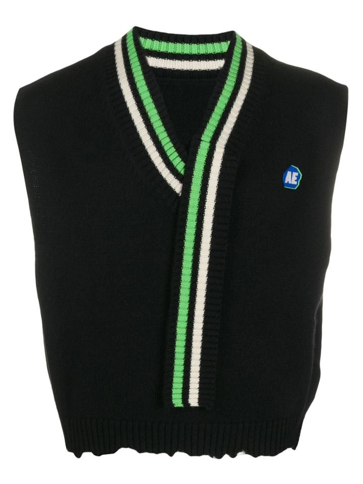 Ader Error Distressed Sleeveless Jumper - Black