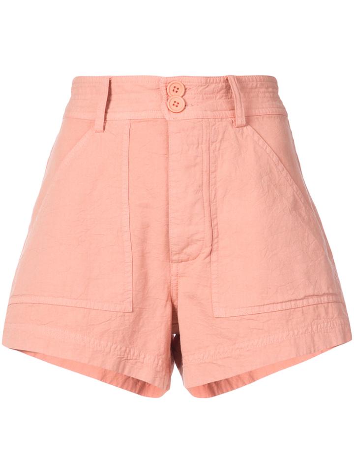 Apiece Apart High Waist Shorts - Pink & Purple