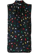 Sonia By Sonia Rykiel Printed Sleeveless Blouse, Women's, Size: 38, Black, Polyester/spandex/elastane