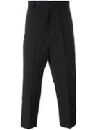 Rick Owens Drop-crotch Cropped Trousers, Men's, Size: 54, Black, Polyester/spandex/elastane/virgin Wool