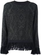 Christian Pellizzari Fringed Hem Jumper, Women's, Size: 40, Black, Acrylic/polyester/virgin Wool