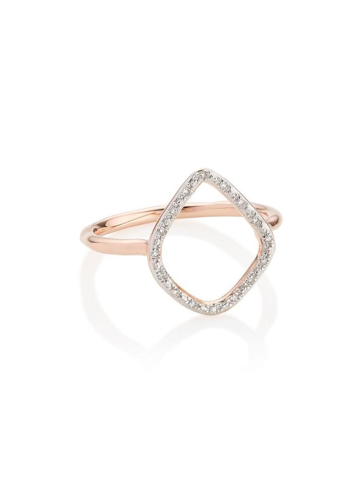 Monica Vinader Riva Diamond Hoop Ring - Pink