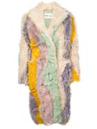 Sandy Liang Striped Shearling Coat - Multicolour