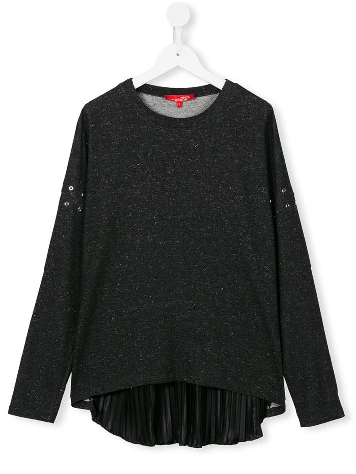 Loredana Metallic Threaded Top, Girl's, Size: 12 Yrs, Black