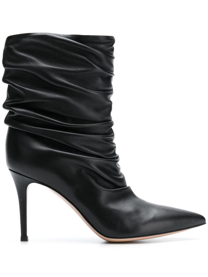 Gianvito Rossi Cecile Gathered Boots - Black
