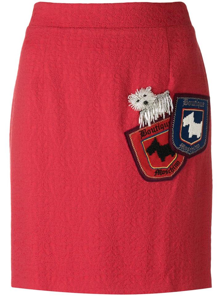 Moschino Bead Embroidered Dog Pocket Skirt