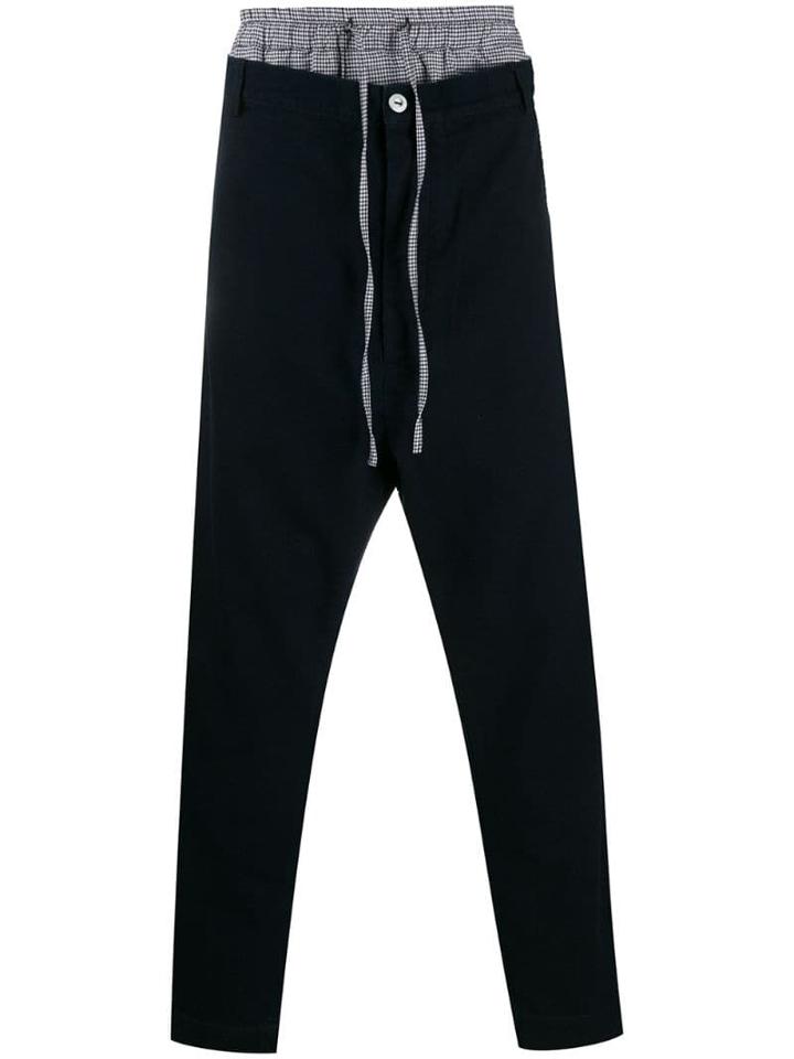 Vivienne Westwood Anglomania Drawstring Contrast Trousers - Blue