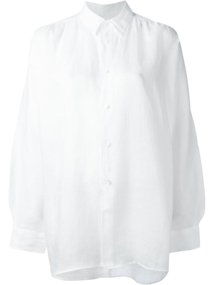 Junya Watanabe Comme Des Garçons Oversized High-low Hem Shirt, Women's, Size: Small, White, Linen/flax