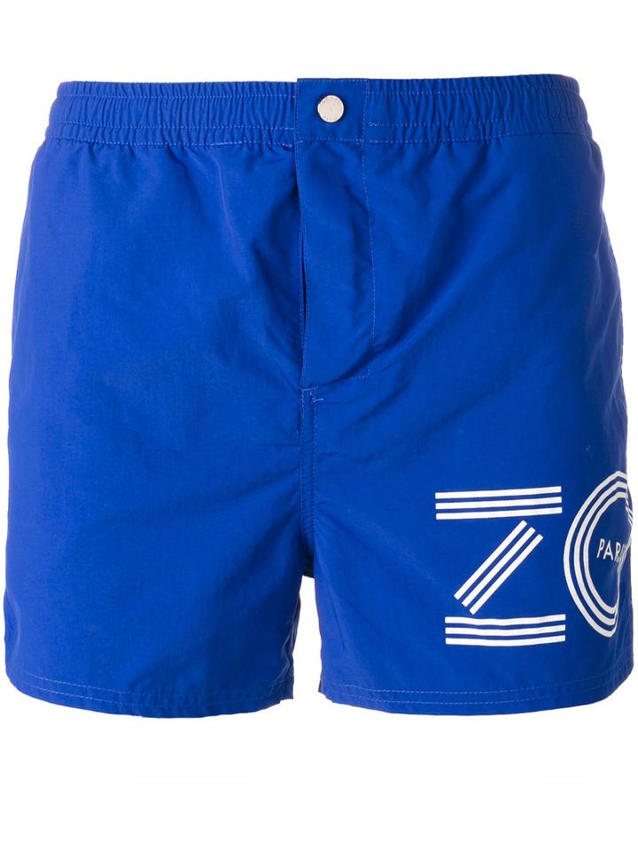 Kenzo - Logo Print Swimshorts - Men - Nylon/polyester - Xs, Blue, Nylon/polyester