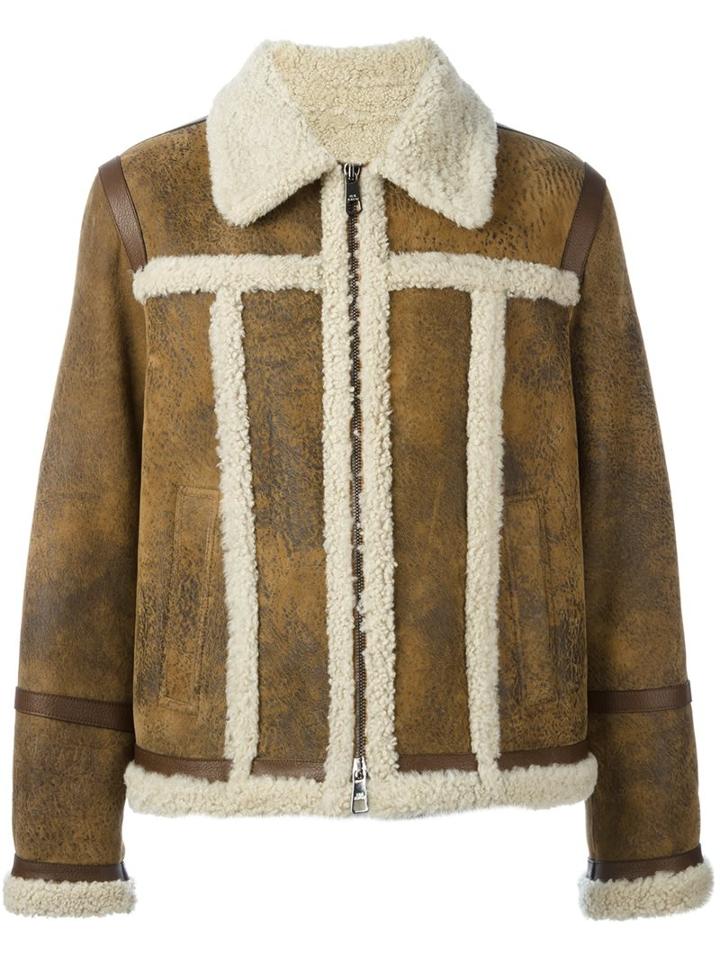 Neil Barrett 'ovis Aries' Jacket, Men's, Size: Medium, Brown, Lamb Skin/lamb Fur