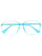 Gucci Eyewear Clear Oversized Glasses - Blue