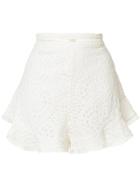 Zimmermann Lace-embroidered Flared Shorts - White