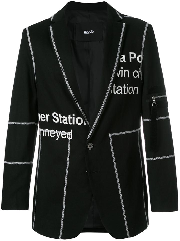Blood Brother Penton Printed Blazer - Black