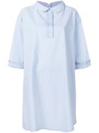 Mm6 Maison Margiela Ruffle Detail Striped Dress - Blue