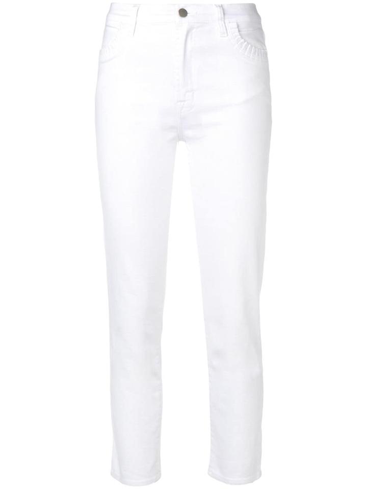 J Brand Pleated Pocket Skinny Jeans - White
