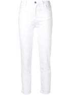 J Brand Pleated Pocket Skinny Jeans - White