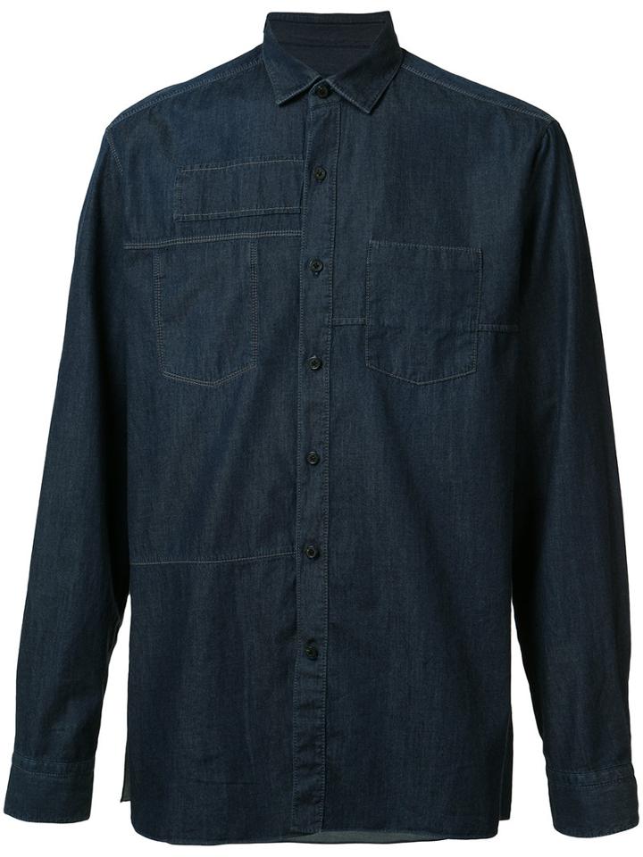 Lanvin Button-up Shirt, Men's, Size: 40, Blue, Cotton