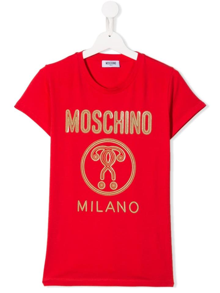 Moschino Kids Teen Logo Printed T-shirt - Red