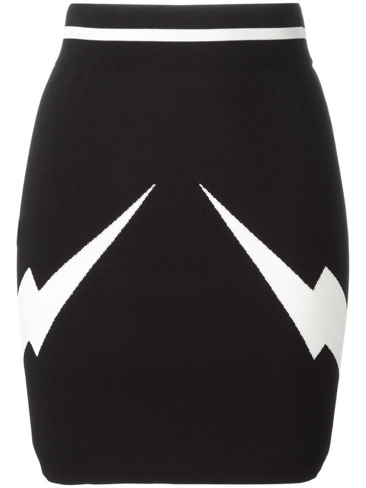 Neil Barrett Lightning Bolt Mini Skirt - Black