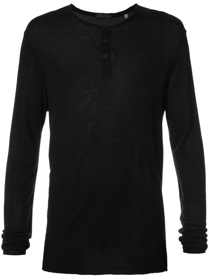 Atm Anthony Thomas Melillo Modal Long Sleeve Henley - Black