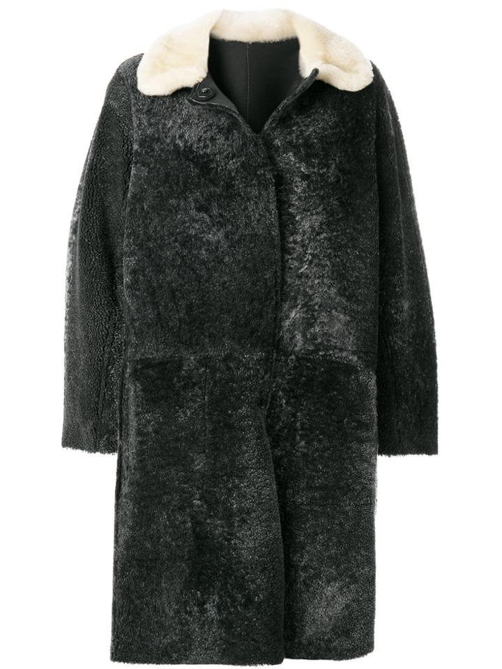 Sofie D'hoore Shearling A-line Coat - Grey
