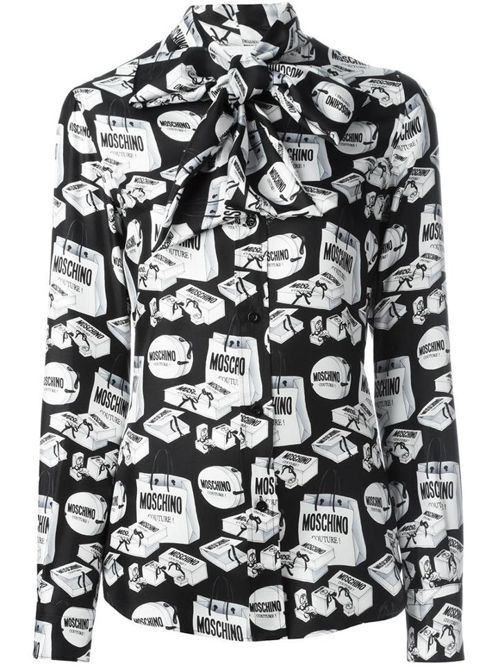 Moschino Shopping Bag Print Blouse