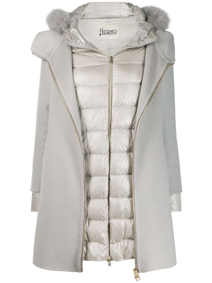 Herno Layer Effect Coat - White