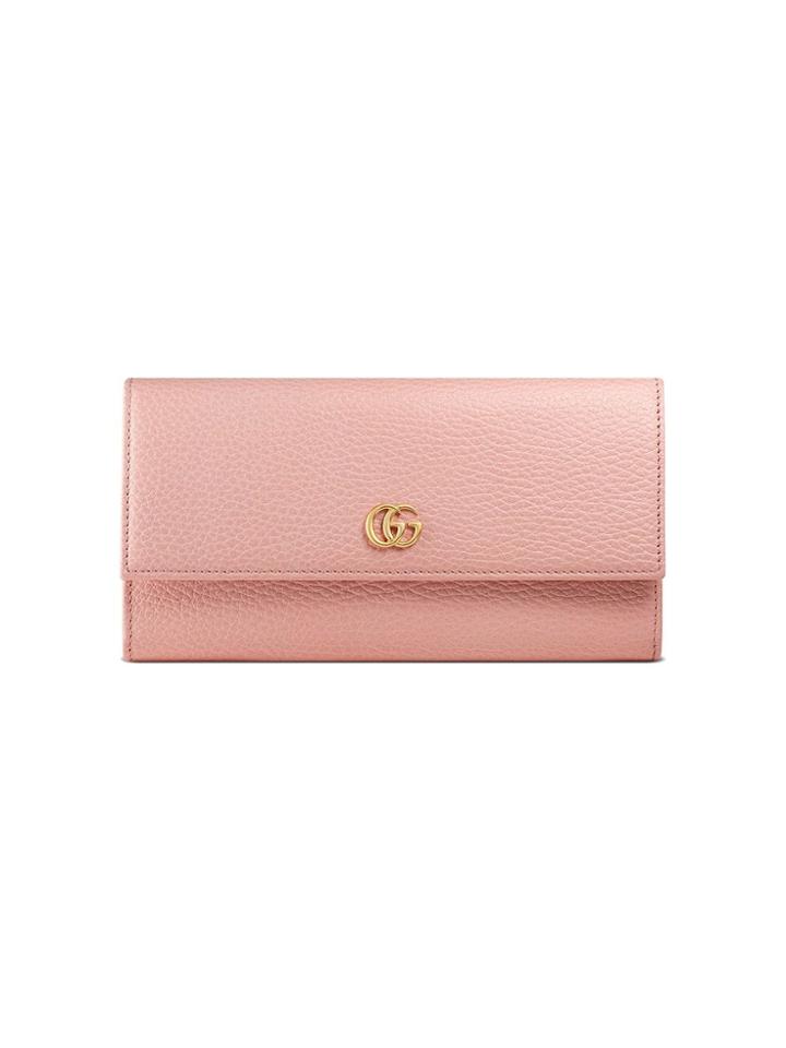 Gucci Leather Continental Wallet - Pink