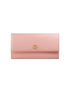 Gucci Leather Continental Wallet - Pink