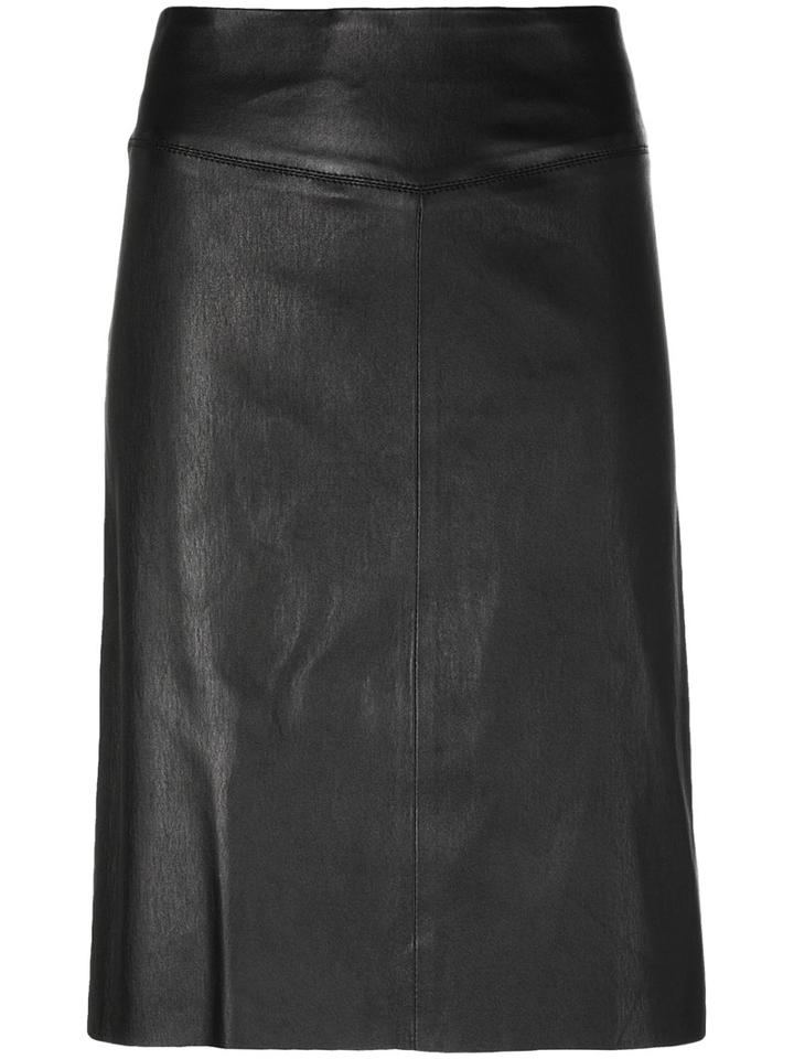 Joseph - Panelled Fitted Skirt - Women - Lamb Skin - 36, Black, Lamb Skin