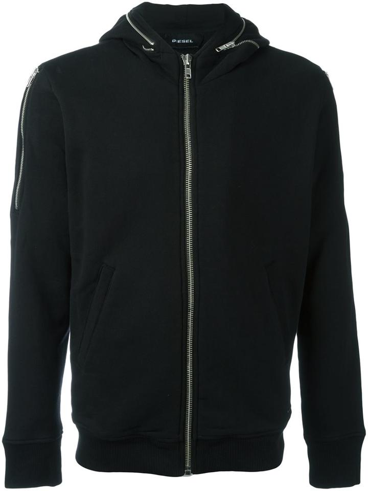 Diesel 's-deer' Hoodie, Men's, Size: Large, Black, Cotton/polyester