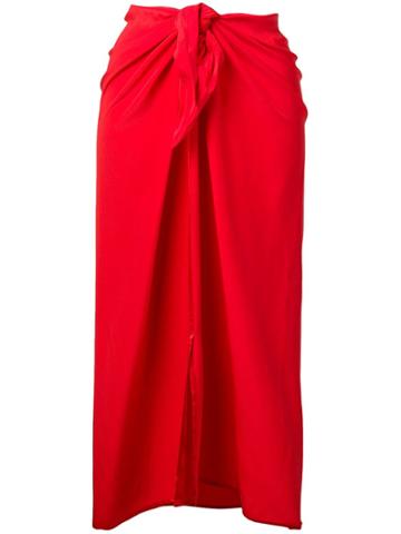 Jean Paul Knott Midi Sarong Skirt - Red