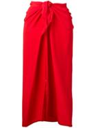 Jean Paul Knott Midi Sarong Skirt - Red