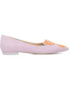 Sophia Webster Embroidered Butterfly Ballerinas