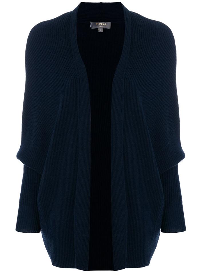 N.peal Ribbed Wrap Cardigan - Blue