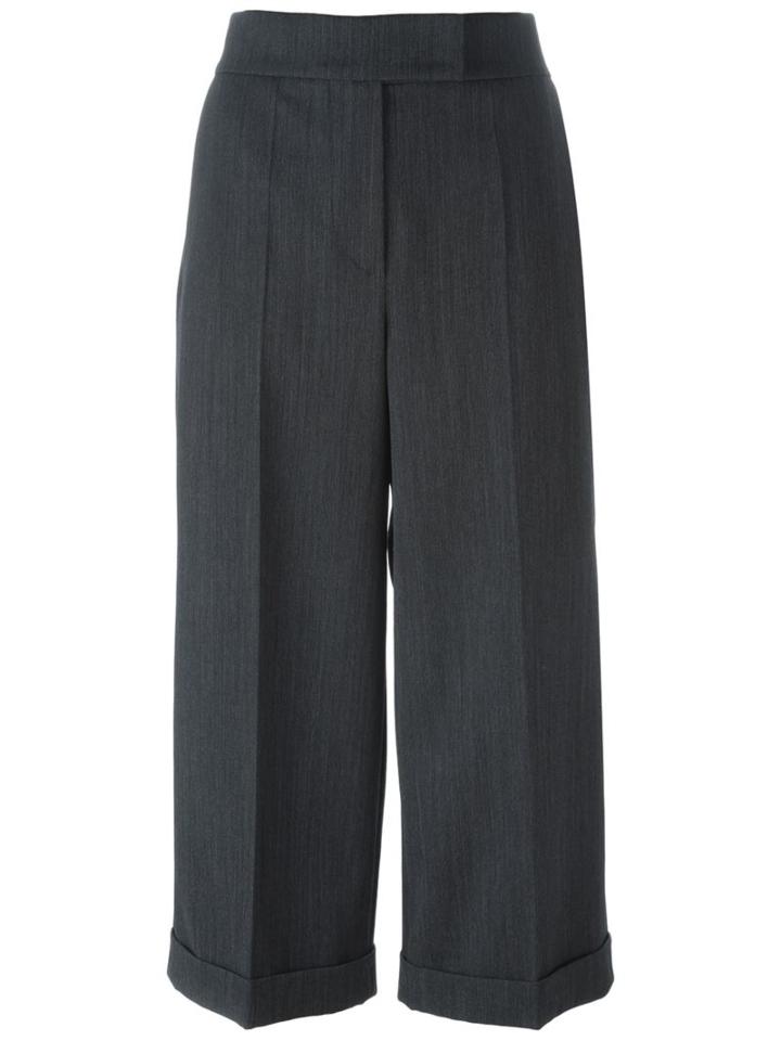Brunello Cucinelli Cropped Tailored Trousers, Women's, Size: 38, Grey, Polyester/spandex/elastane/acetate/virgin Wool
